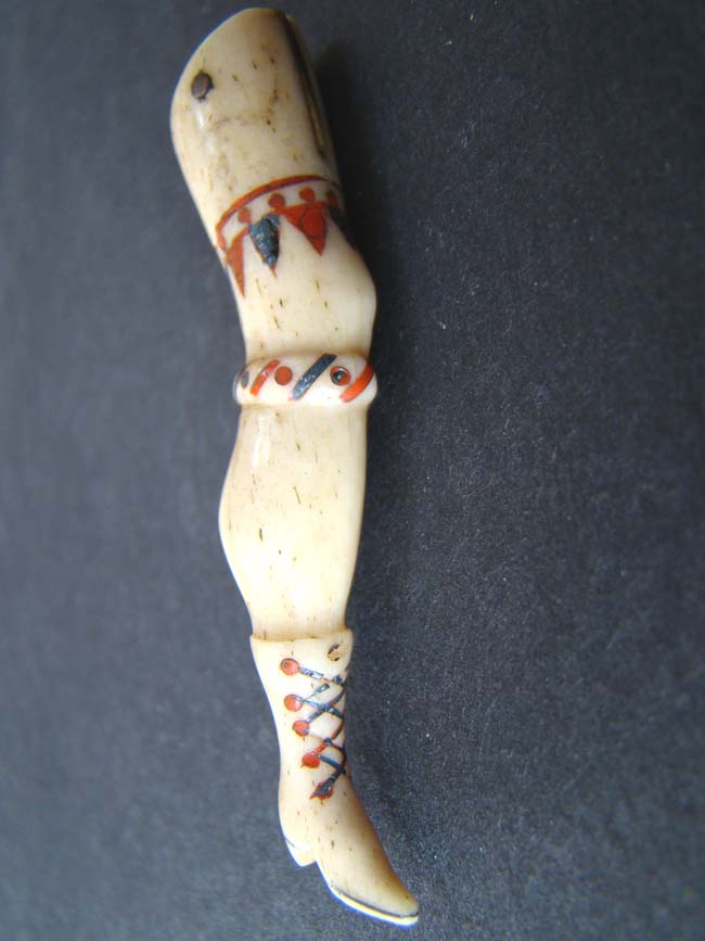 A Wonderful American Sailor Made Whalebone Tooth Pick circa 1880